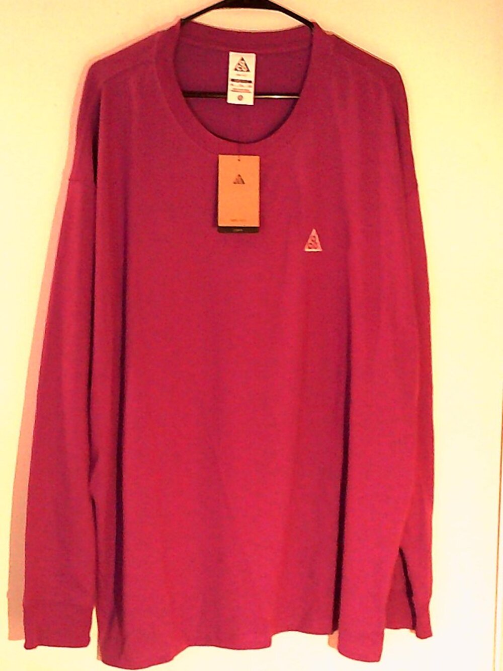 NEW NIKE Dri-FIT ACG "LOGO LS Tee" MEN'S BOLD BERRY T-SHIRT 2XL FQ3738-506